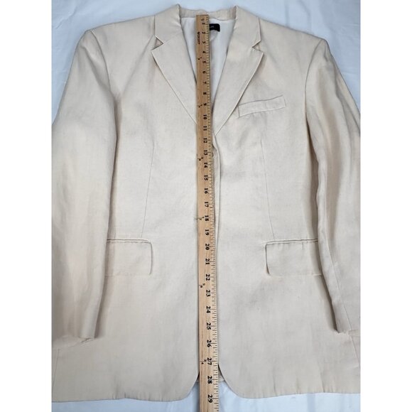 Theory Linen Galena Boxy Blazer Womens Small XS/S Cream Oversized Jacket - Picture 10 of 15